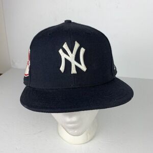 New York Yankees Hat New Era  Fitted 7 3/4 59Fifty Big Side Logo 100% Wool Cap